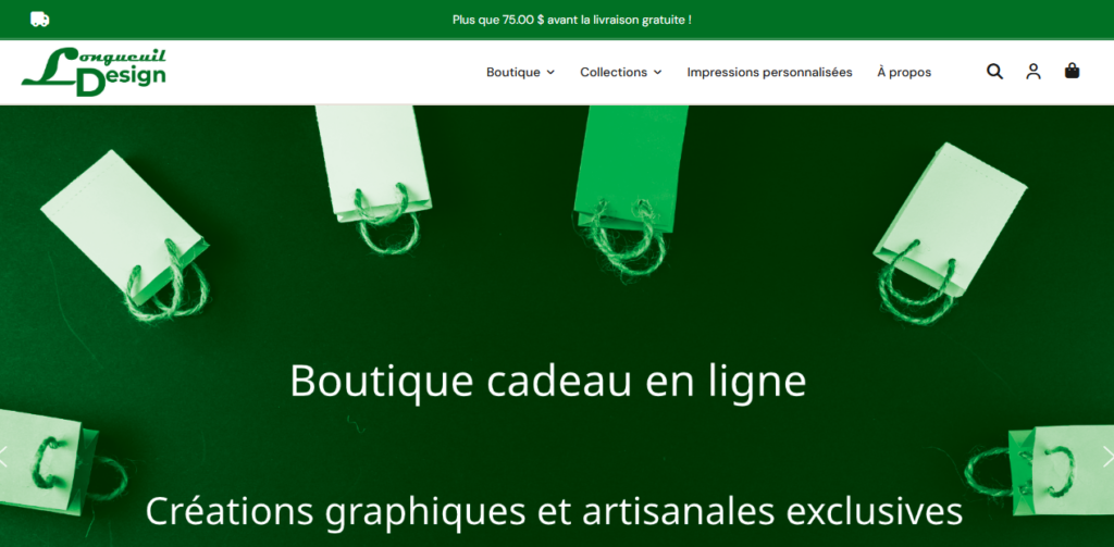 Capture d'écran du nouveau visuel de Longueuil Design