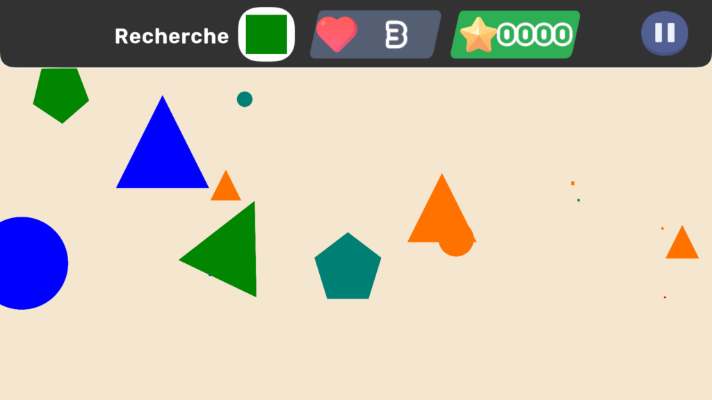 Interface du niveau de jeu de ColorQuest.io