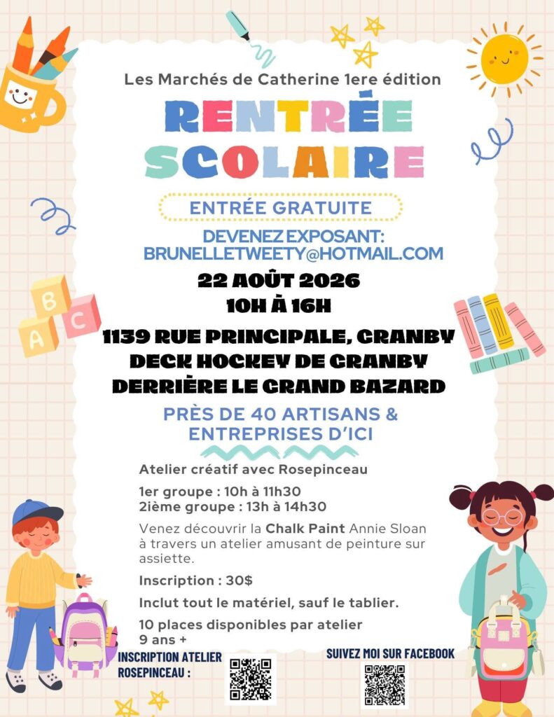 Affiche du marché de la rentrée scolaire des Marchés de Catherine